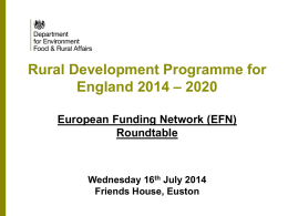 Rural Development Programme for England 2014 – 2020