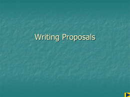Developing Proposals - Home