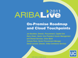 Ariba LIVE - CD Roadmap and Cloud Touchpoints