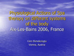 Physiological Effects of Balneotherapy