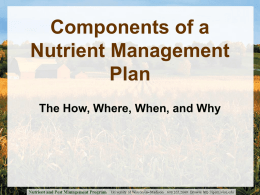 Components of a Nutrient Management Plan