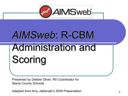 AIMSweb: R-CBM Administration and Scoring