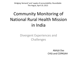 Community Monitoring of National Rural Health Mission in India