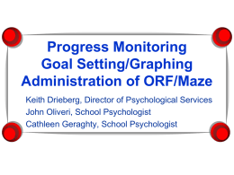 Progress Monitoring Goal Setting/Graphing Administration