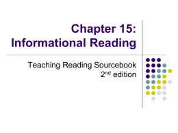 Chapter 15 Informational Reading