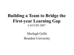 Building a Team to Bridge the First