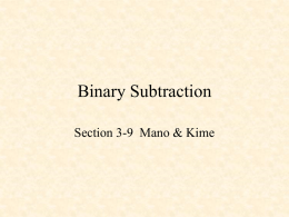 Binary Subtraction - Computer Science and Engineering