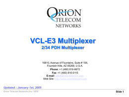 E3 Multiplexer - Orion Telecom