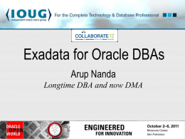Exadata for Oracle DBAs