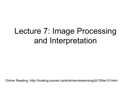 Lecture: Image Processing and Interpretation