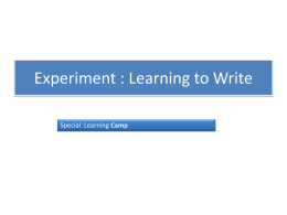 Experiment: Learn to Write