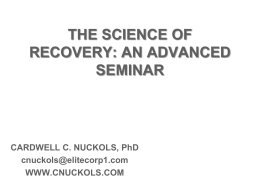 THE SCIENCE OF RECOVERY APPLYING NEUROBIOLOGY TO …