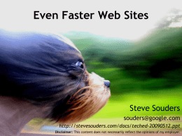High Performance Web Sites 14 rules for faster
