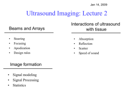 Ultrasound Imaging: Lecture 2