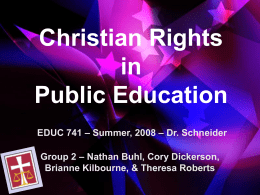 Christians’ Rights in Public Education