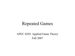 Repeated Games - University of Minnesota