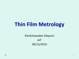 Thin Film Metrology