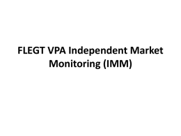 FLEGT VPA Independent Market Monitoring (IMM) Links with