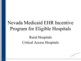 Nevada Medicaid EHR Incentive Program for Hospitals