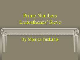 Prime Numbers Eratosthenes' Sieve
