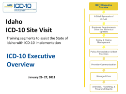 ICD-10 Overview - Idaho Hospital Association