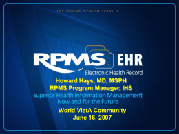 RPMS EHR World VistA 061607