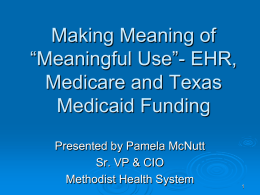 Texas Medicaid EHR Stimulus Funding