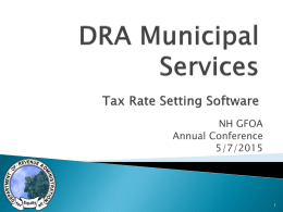 DRA Municipal Services Tax Rate Setting Software