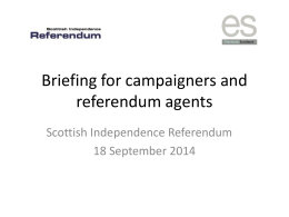 Briefing for referendum agents