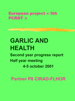 GARLIC AND HEALTH PROJECT