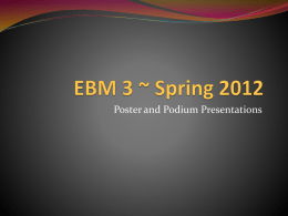 EBM 3 ~ Spring 2012 - Lock Haven University of Pennsylvania