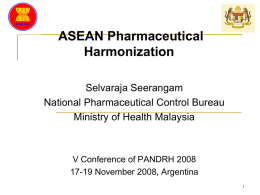 PHARMACEUTICAL HARMONISATION