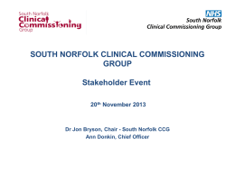 SOUTH NORFOLK CLINICAL COMMISSIONING GROUP