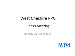 New Ways of Working - A forum to Support West Cheshire PPGs