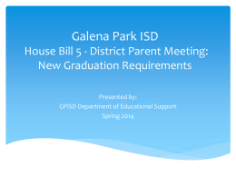 Galena Park ISD High School Registration and Graduation