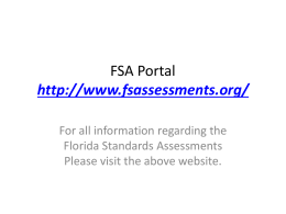 FSA Portal http://www.fsassessments.org/