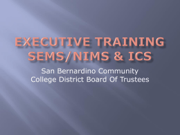 Executive Training SEMS/NIMS & ICS