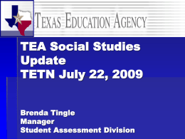 CAMT TEA Update - Region 4 Education Service Center
