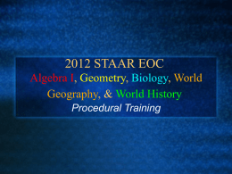 2011 EOC Assessment (End-of