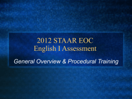 2011 EOC Assessment (End-of