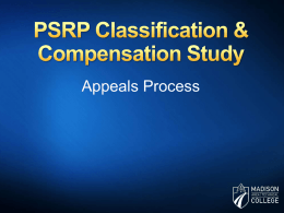 PSRP Classification & Compensation Study