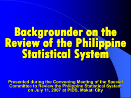 Special Committee to Review the Philippine Statistical System