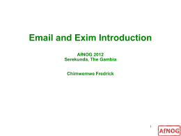 Email Introduction AfNOGCHIX 2010 Nairobi, Kenya Chimwemwe