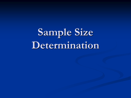 Sample Size Determination - McMaster Faculty of Health