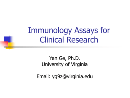 Immunology Assays for Clinical Research: ELISA ELISPOT