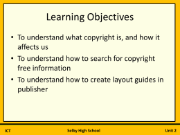 Lesson 2 – Copyright