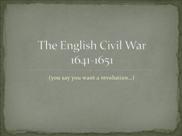 Lesson 1 English Civil War