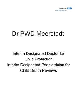 Dr PWD Meerstadt - London Safeguarding Children Board
