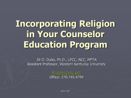 Incorporating Religion in Your Counselor Education Program
