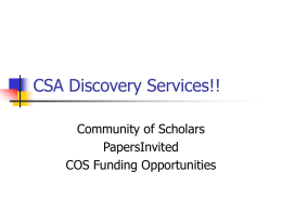CSA Discovery Services!!